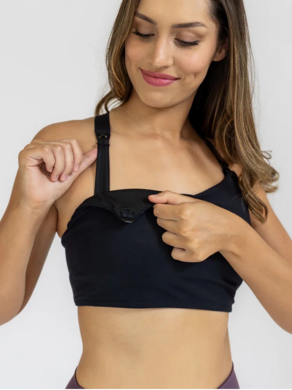 NWT Love & Fit Cadence Nursing Pumping Bra Hands Free Breastfeeding Large Black - Picture 3 of 15
